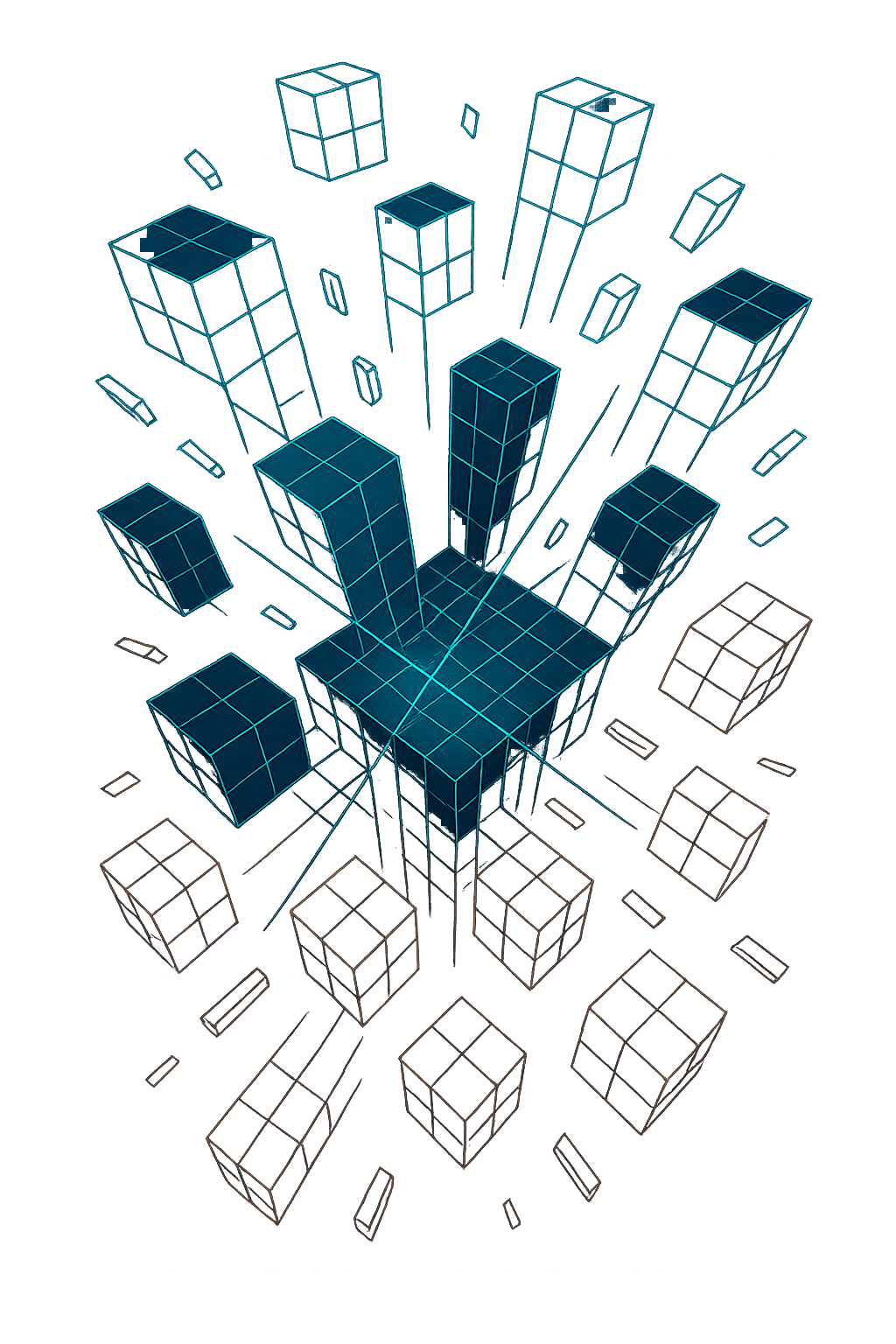 Floating background illustration